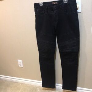 Ring Of Fire Black Mens Ribbed Slim Fit 5 Pocket Jeans-Size 33/32